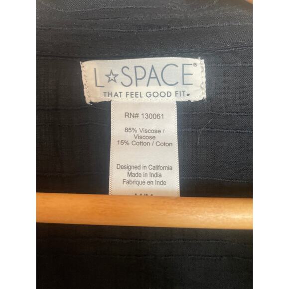 L*SPACE Daydream Wrap Mini Shirt Dress Medium / M Black - Picture 6 of 9